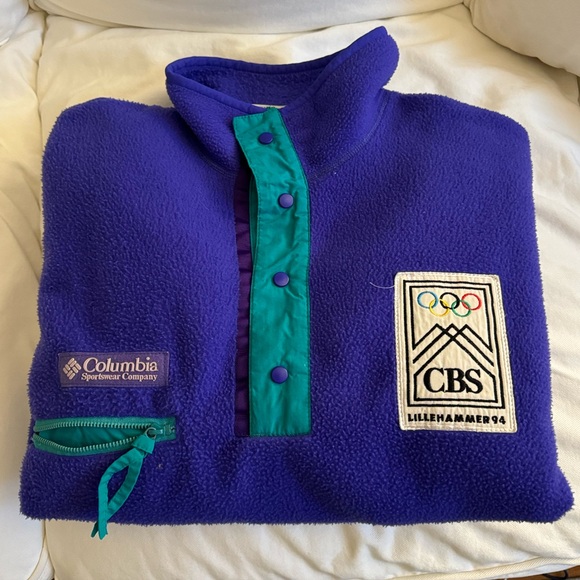 Vintage Columbia Olympics quarter zip (button) sweatshirt - Picture 1 of 3